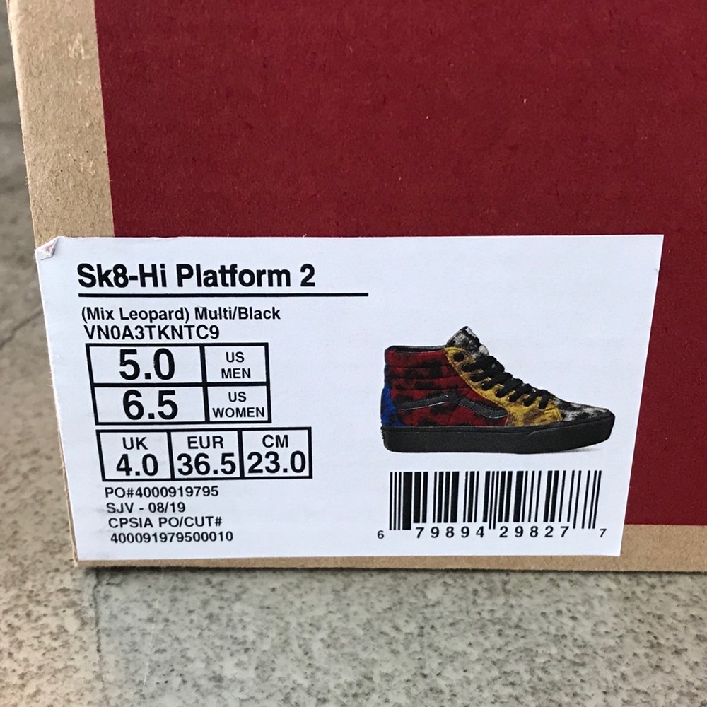 NEW Vans Sk8-Hi Platform 2 Fuzzy Leopard Print - Picture 10 of 10